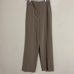 NWT Theory Women's Hi Waist Wide Leg Pants Beige size 4 Modern Minimalist Career